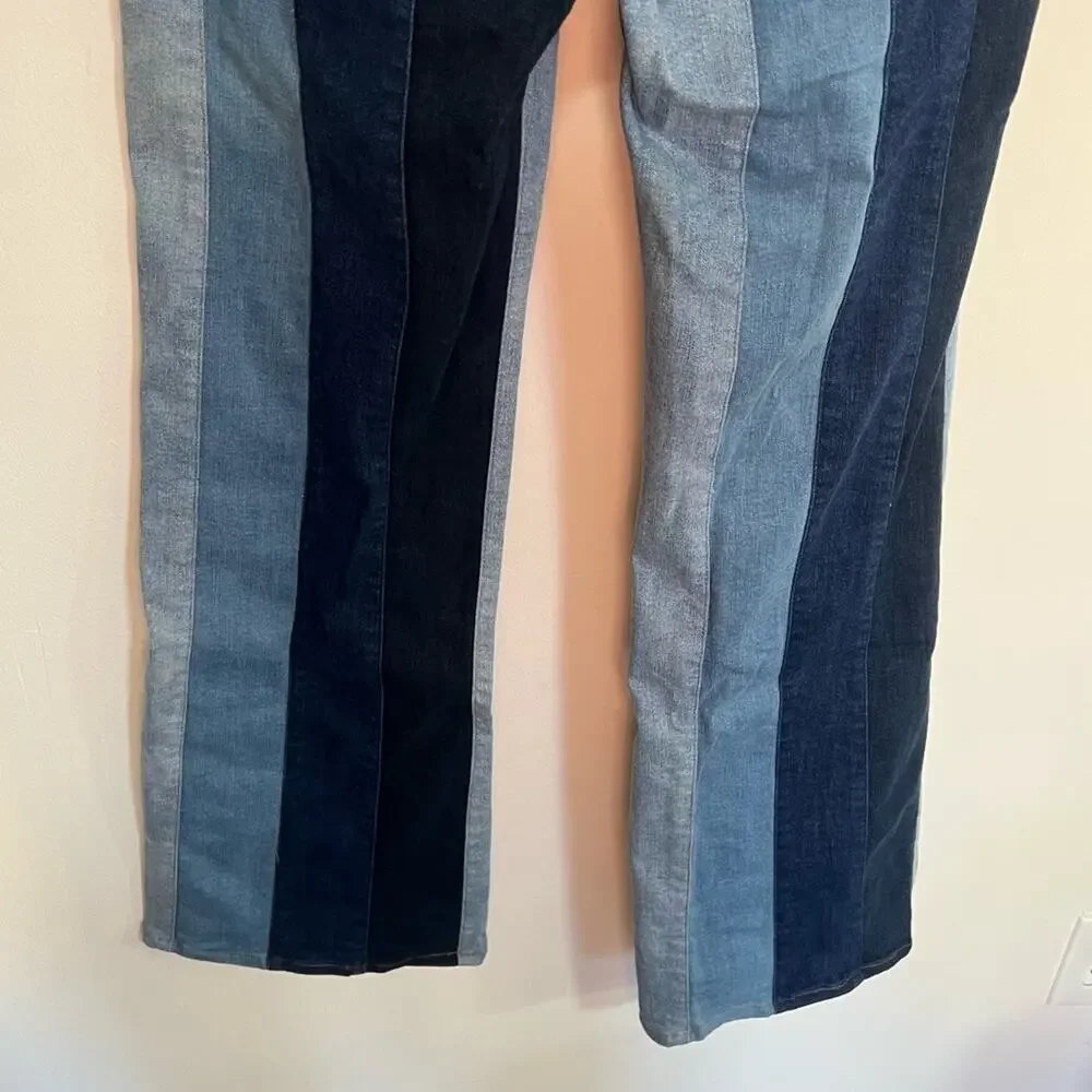 Scully Patchwork Striped Flared Jeans Woman Size 12 - Picture 8 of 8